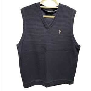 Ashworth golfing vest pullover V-neckline waffled material banded size medium